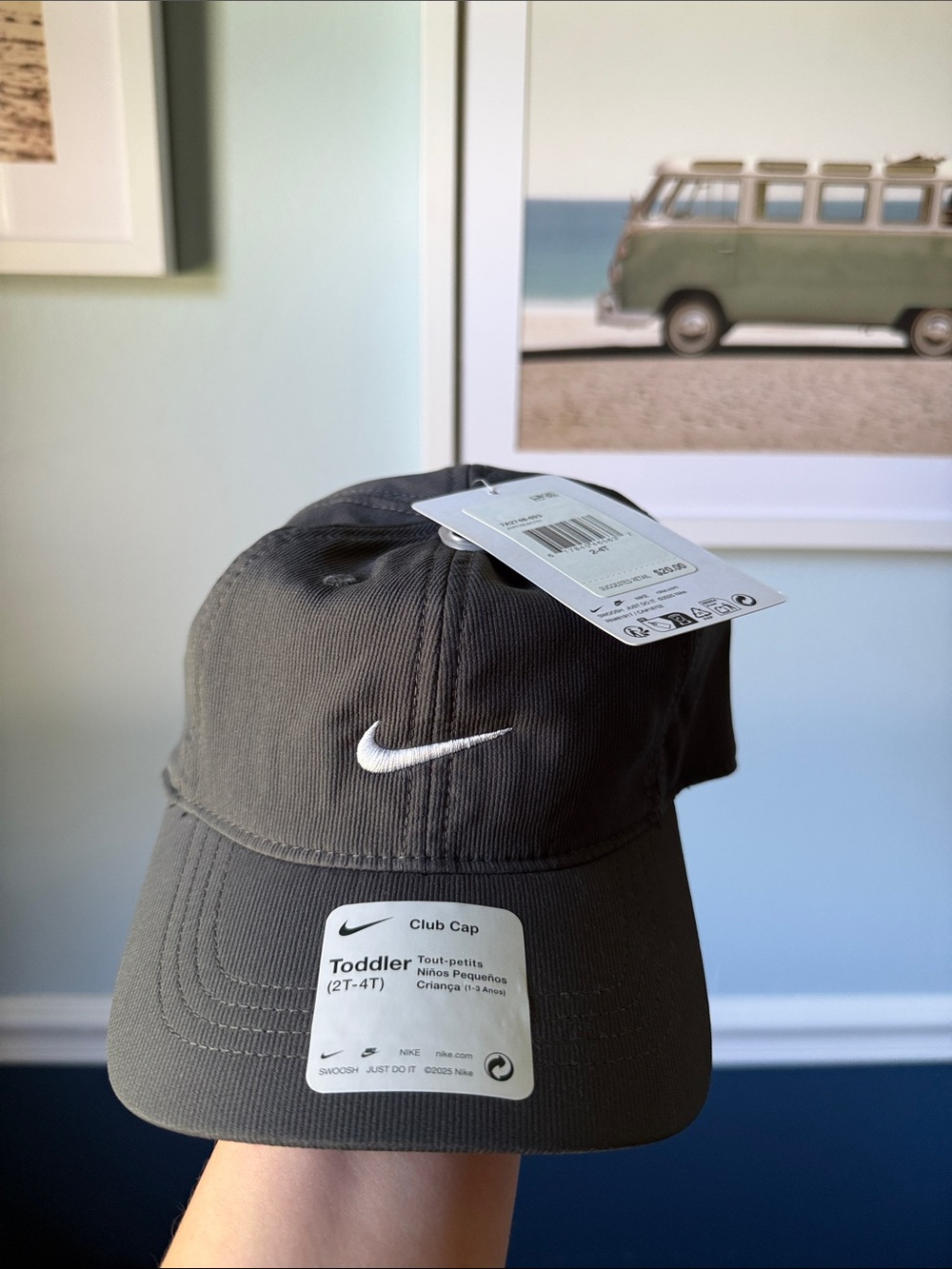 Nike Toddler Club Cap - Charcoal Gray with White Swoosh